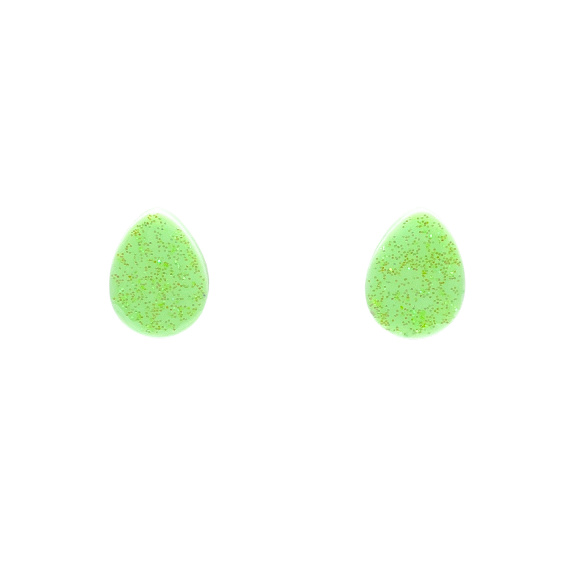 Green Glitter Easter Stud Earrings with Hypoallergenic Titanium NZ