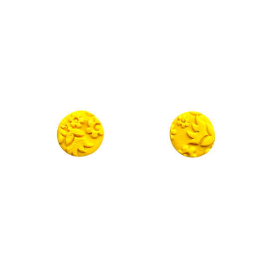 Yellow Clay Stud Earrings for Sensitive Ears