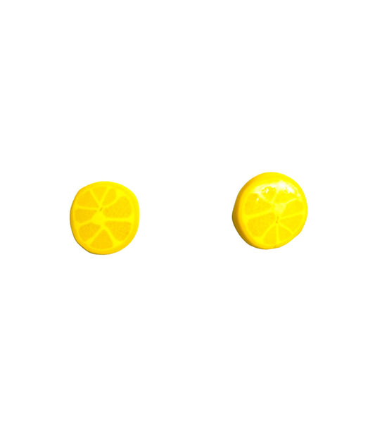 Lemon Clay Stud Earrings Titanium Post