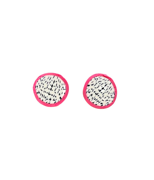 Dragon fruit Clay Stud Earrings Titanium Post